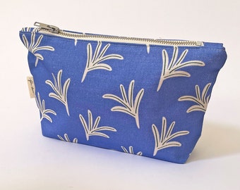 Zip Purse | Clutch Purse | Make-up Pouch | Travel Purse | Handmade in Australia | Foliage Blue