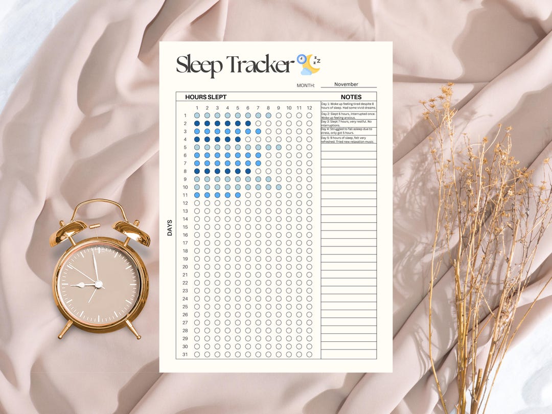 Monthly Sleep Tracker | Printable Self-care & Wellness Journal ...