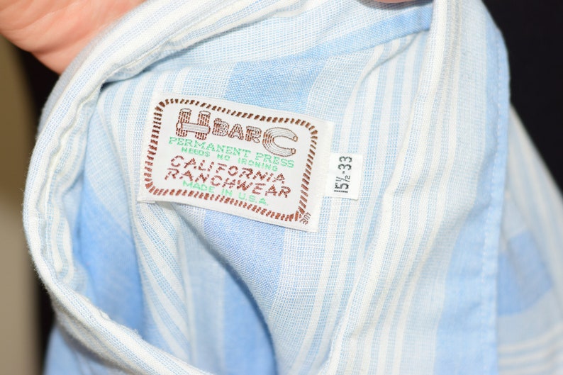 H Bar C California Ranchwear Western Shirt Cowboy wear Button Up 15 12 33 Med
