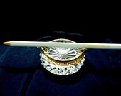 Stunning Vintage Cut Glass Pen Ink Vessel or Use as a Wand or Offering Rest Pagan Altar