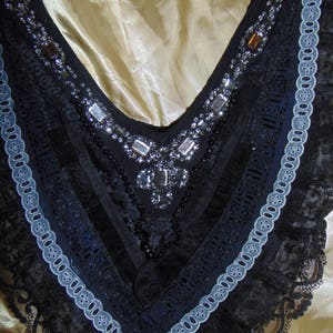 Victorian Gothic Vintage Steampunk Embellished Velvet Collar Cosplay Adorned Vintage image 4