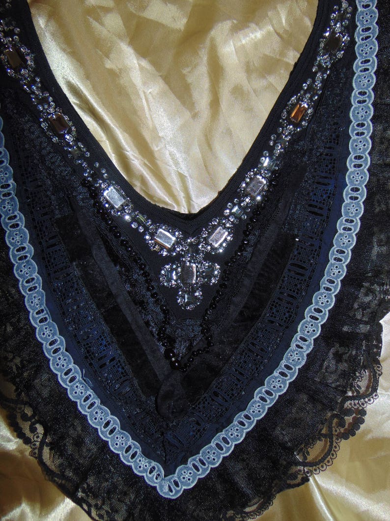 Victorian Gothic Vintage Steampunk Embellished Velvet Collar Cosplay Adorned Vintage image 4