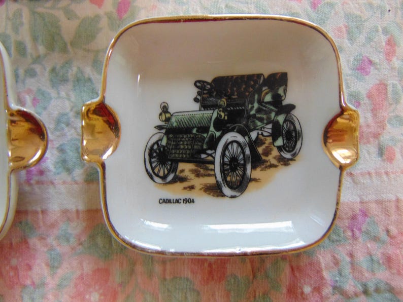Set of 3 Vintage 1950s China Ashtrays With Vintage Cars 50s | Etsy