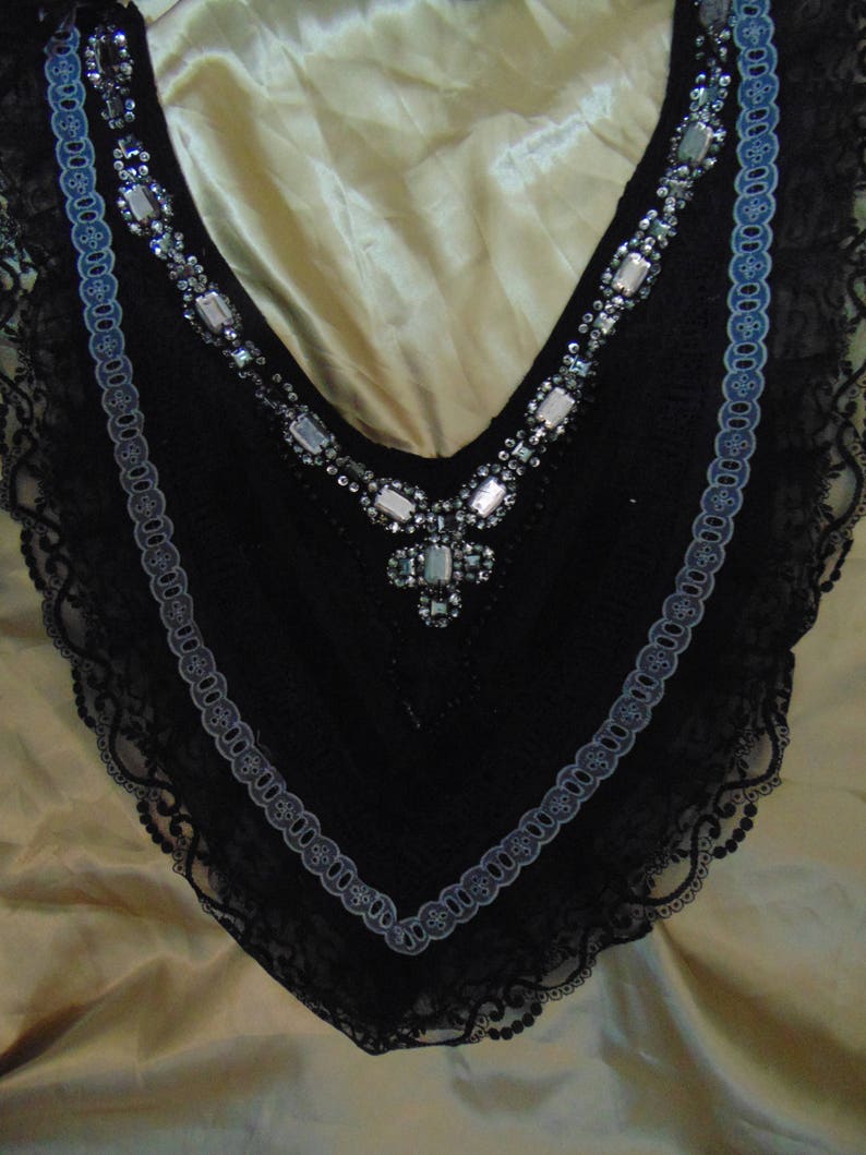 Victorian Gothic Vintage Steampunk Embellished Velvet Collar Cosplay Adorned Vintage image 6