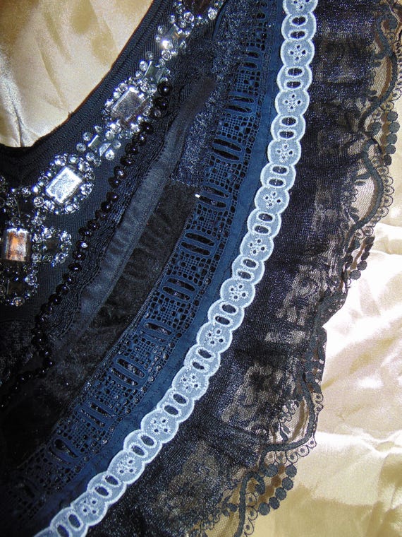 Victorian Gothic Vintage Steampunk Embellished Ve… - image 2