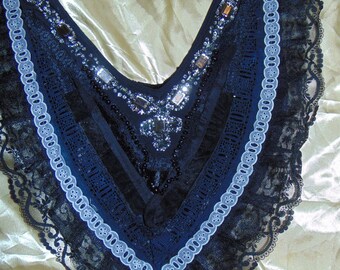 Victorian Gothic Vintage Steampunk Embellished Velvet Collar Cosplay Adorned Vintage