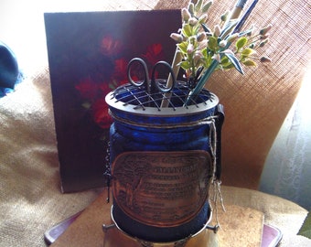 Steampunk~Industrial~Upcycled~Brass and Glass Lantern/Canister