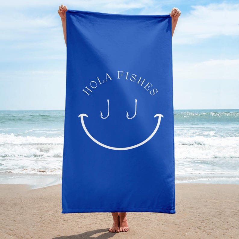 Hola Fishes beach towel