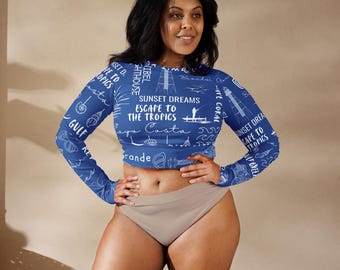 Island Time Recycled long-sleeve crop top