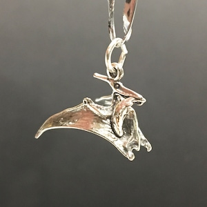 Dije de pterodáctilo de plata de ley, plata 925, dinosaurio volador, DIY, dijes para pulsera, colgante (C698)
