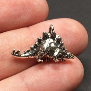Sterling Silver Stegosaurus Dinosaur Charm, .925 Silver, Reptile, DIY, Bracelet Charms, Pendant (C696)