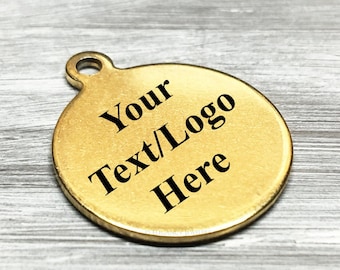 0.83 in x 0.71 in Sterling Silver Engraveable Round Patterned Disc Charm Pendant