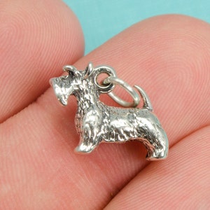 Pulseira de prata esterlina 3D Scottish Terrier, cachorro, animal, filhote, .925, pingente, pulseira faça você mesmo, (C221)