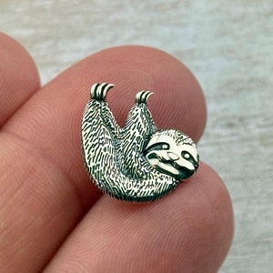Sterling Silver Sloth Charm, Animal, Pendant, .925 Silver, DIY, Bracelet Charms, (C776)