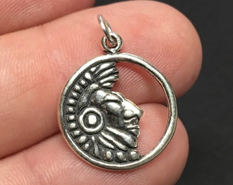 925 Sterling Silber Maya Icon Armband Charm, Mexiko, DIY, Anhänger (C729)