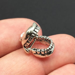 Pingente móvel de mandíbula de prata esterlina 3D com dentes, dentista, dentaduras falsas, comédia, dentaduras, prata 925, faça você mesmo, pingentes de pulseira, (C436)