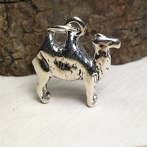 Braccialetto con ciondolo cammello in argento sterling 3D, battriano, animale, Emirati Arabi Uniti, Dubai, Egitto, deserto, gioielli, argento .925, fai da te, ciondoli, (C263)