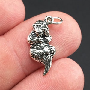 Sterling Silver Otter Charm, Animal, Nature, .925 Silver, DIY, Bracelet Charms, Pendant (C599)
