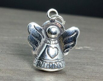 925 Sterling Silber Engel mit Herz Armband Charm, (C246)