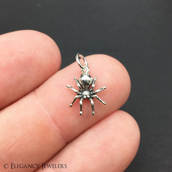 Sterling Silver Spider Charm, Halloween, Scary, .925 Silver, DIY, Bracelet Charms, (C489)