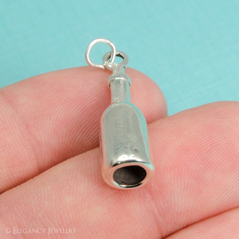 Sterling Silver Wine Bottle Bracelet Charm Party Gift Etsy