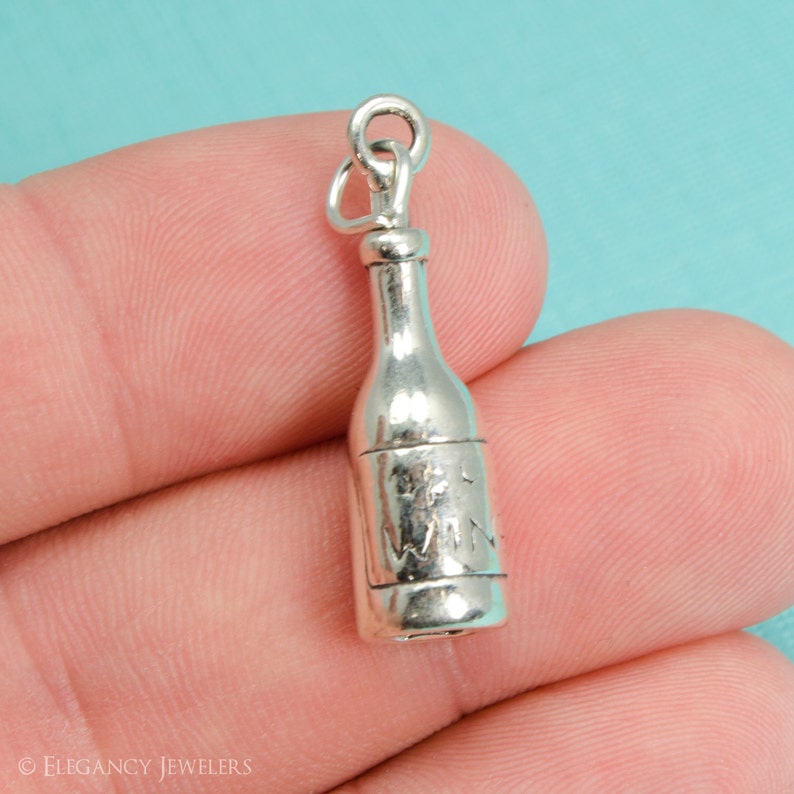 Sterling Silver Wine Bottle Bracelet Charm Party Gift Etsy