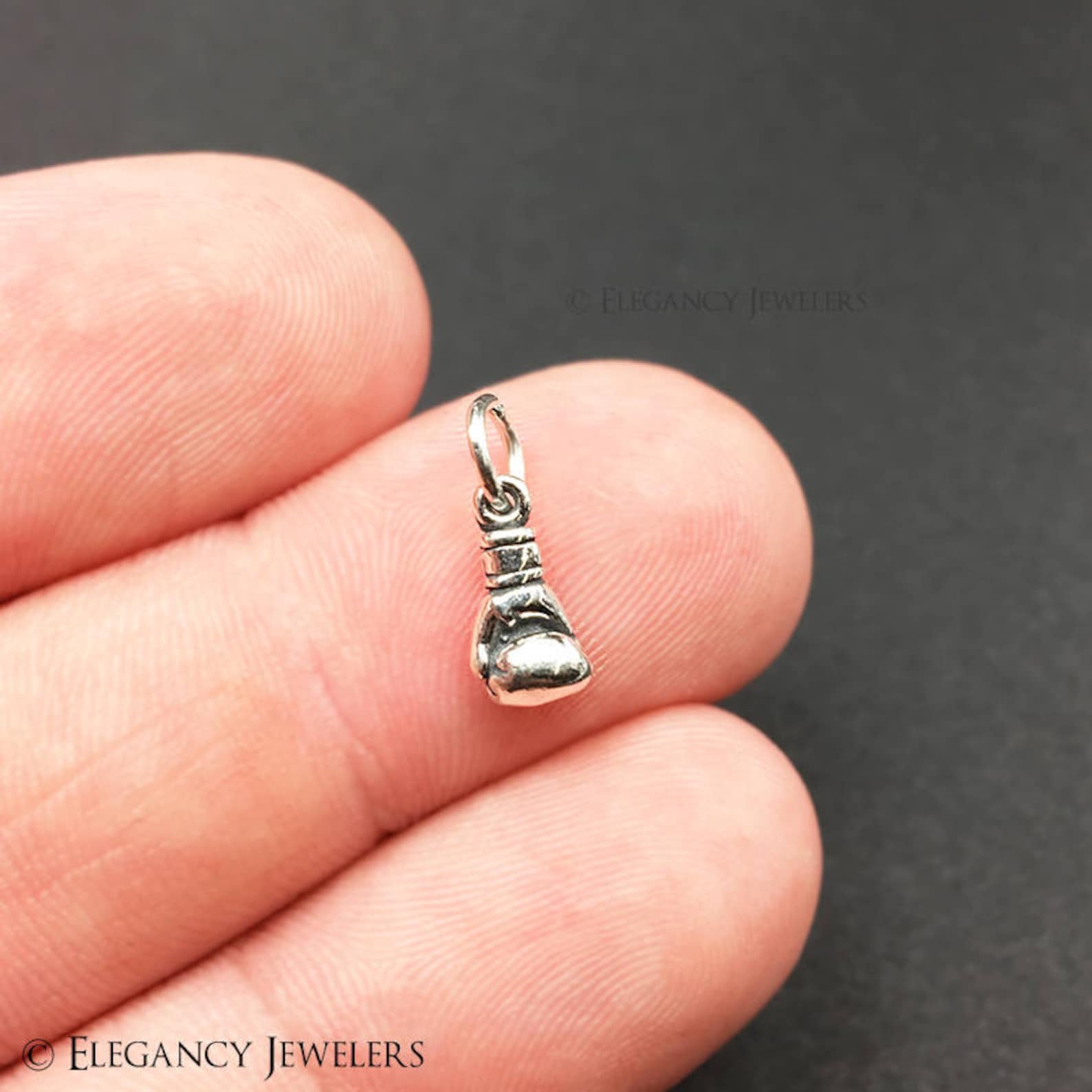 3D Sterling Silver Boxing Glove Charm, Boxer, Sports, .925 Silver, DIY ...