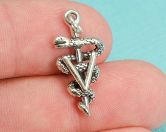 925 Sterling Silver Veterinarian Bracelet Charm, Vet, DIY Pendant, (C169)