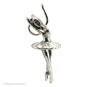 Sterling Silver Ballerina Bracelet Charm, Dancing, Sports, Ballet, Jewelry, DIY Charm, .925 Silver (C036)