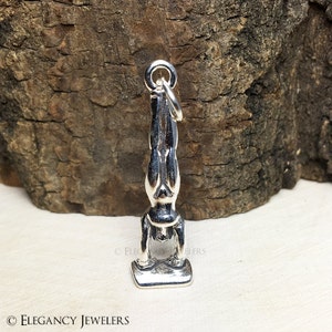 925 Sterling Silver Gymnast Charm - Gymnastics Balance Beam Pendant, Made In USA