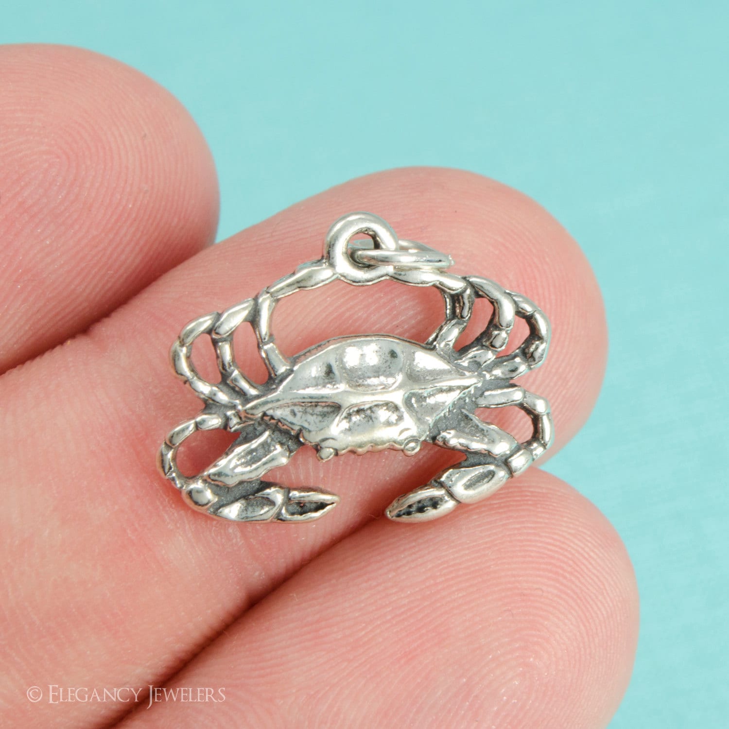 Okinawa Prefecture James Avery Crab Charm Sterling Silver 3D