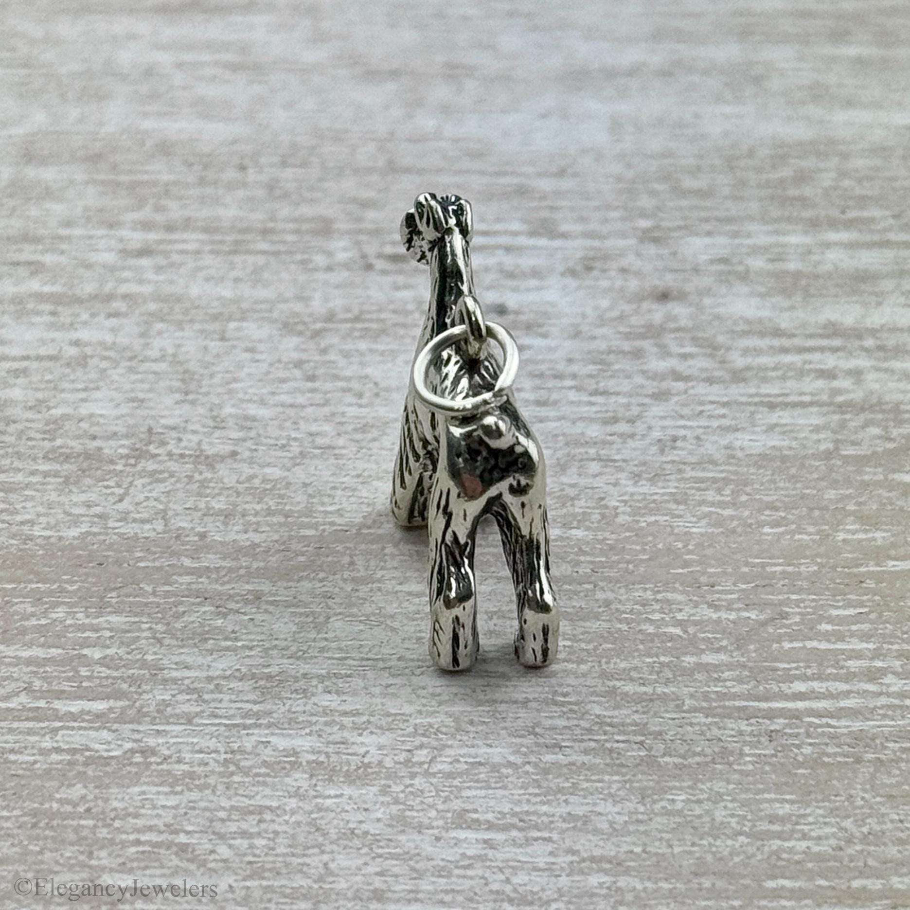 3Dスターリングシルバーシュナウザーチャーム、犬、.925シルバー、DIY