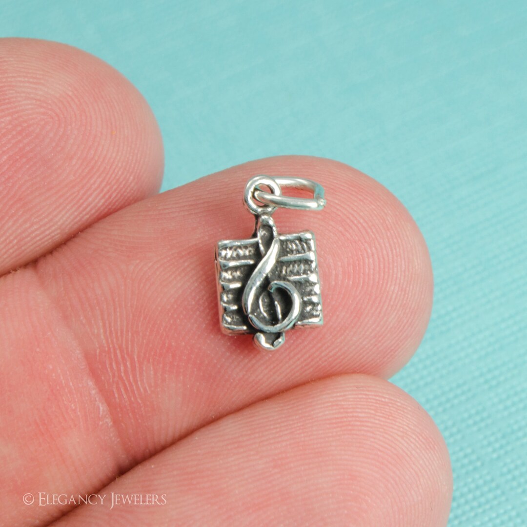 Ciondolo A Nota Musicale In Argento 925 Con Clip - Stile Thomas Sabo Per Bracciali