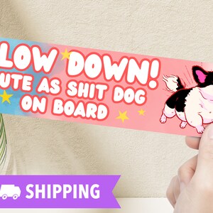 Bumpersticker chihuahua, vertragen hond aan boord grappige autosticker, cadeau huisdierliefhebber, cadeau hond moeder, decor voertuig huisdier, herinnering langzaam rijden