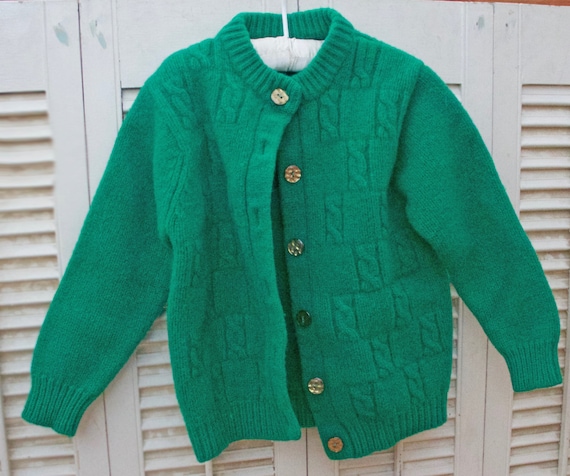 child's wool sweater/green/st. Patricks day/100% … - image 1