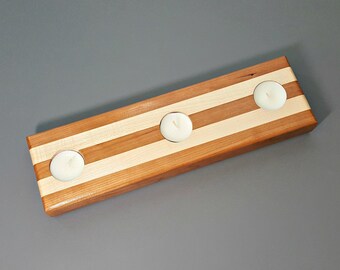 BEAUTIFUL! Cherry & Maple Candle Holder