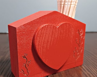 Home Sweet Home Wooden Toothpick Holder, Rustic Decor