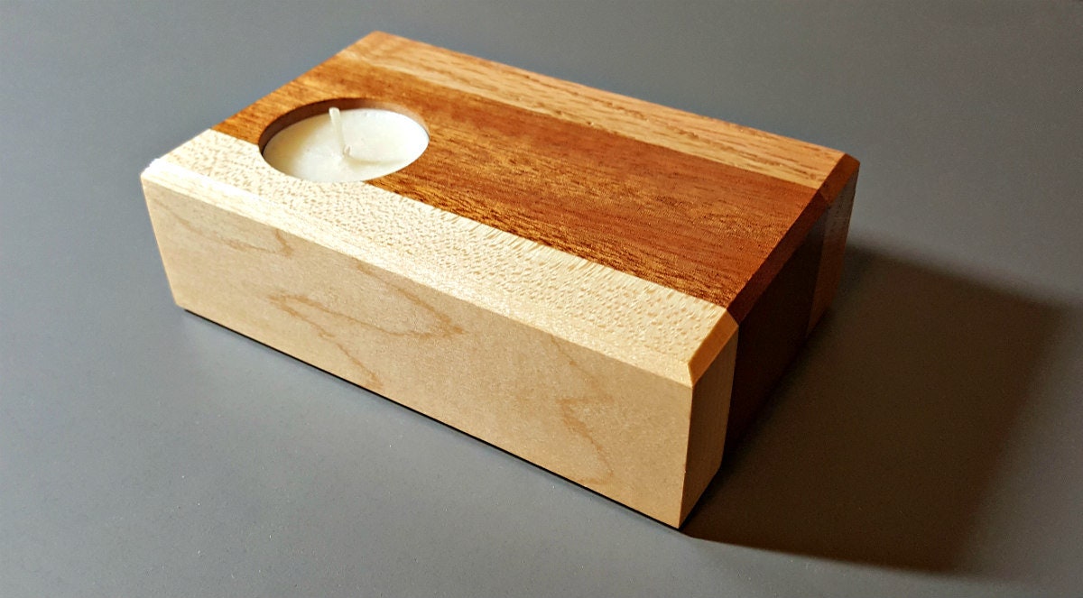 HERMOSO soporte de vela de madera dura | Etsy