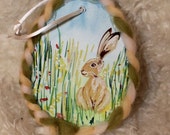 Easter Bunny Miniature Painting, Easter decoration