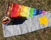 Crayon roll, cotton crayon holder, stick and block 16 crayon roll, Waldorf crayon roll set, Cotton crayon roll