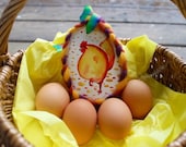 Easter chick, Easter rooster, watercolor painting, Easter decoration