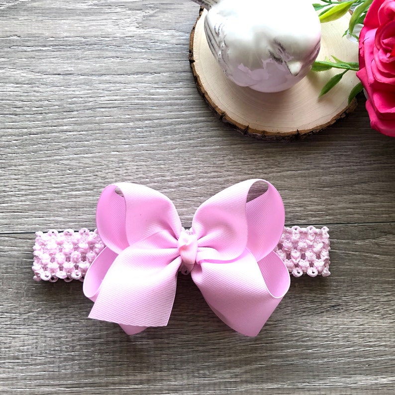 Pink Glittery Bow Baby Headband Hairbow