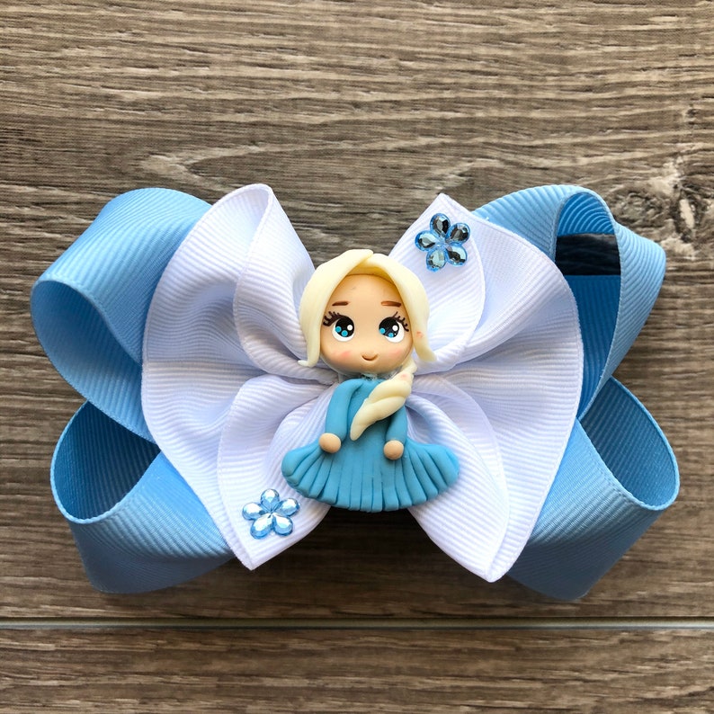 clay bow clay center Ariel hairbow Belle hairbow Elsa hairbow Princess Bow Jasmine hairbow