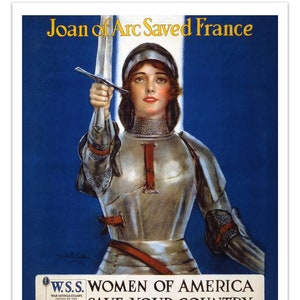 Jeanne d'arc Frankreich gerettet | Vintage Army Werbeplakat Druck - Ungerahmt