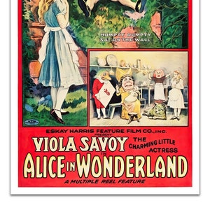 ALICJA W KRAINIE CZARÓW 1915 Vintage Animowany plakat filmowy 22X15" Premium Art Print