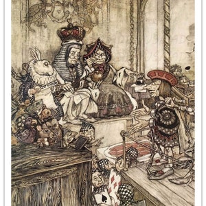 Kto ukradł tarty PRZYGODA ALICJI W KRAINIE CZARÓW 1916 Plakat vintage - Bez ramki - Wydruk artystyczny premium