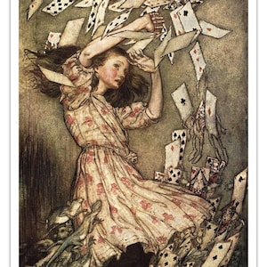 Całe stado powstało PRZYGODY ALICJI W KRAINIE CZARÓW 1916 Plakat vintage - Bez ramki - Wydruk artystyczny premium