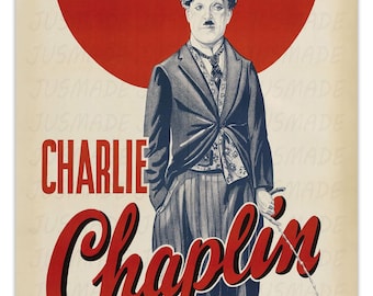 Charlie Chaplin 1920s Poster – Vintage Silent Film Icon, Wall Art Print