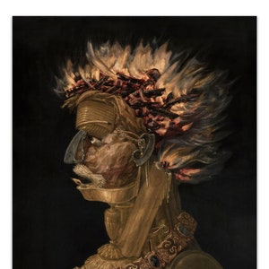 Giuseppe Arcimboldo FIRE 1566 (Borderless) Vintage Painting -Unframed- Premium Art Print