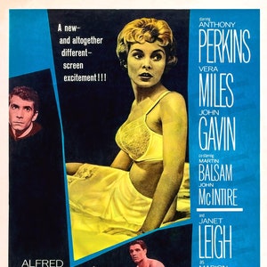 Psycho Alfred Hitchcock 1960 Movie Reproduction Poster/Print 22&quot; x 15&quot; Retouched